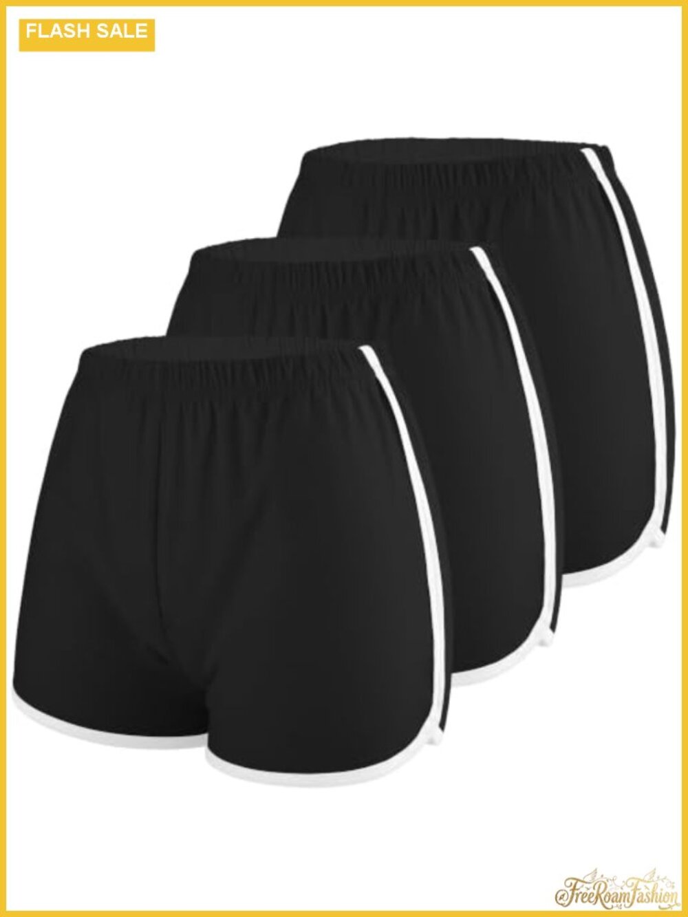 Women's Cotton Athletic Shorts 3-Pack Dolphin Cuff Yoga Running Dance